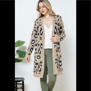 Plus Size Animal Print Cardigan